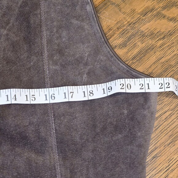 Great Northwest Leather Front Vest Brown Suede Zip Front Lined Size Large - Picture 12 of 12
